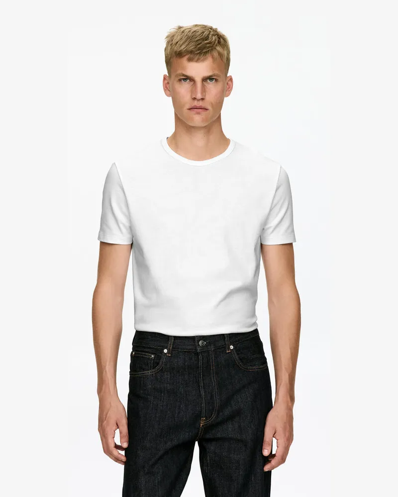 Arket Schmales T-Shirt -Weiß Weiß