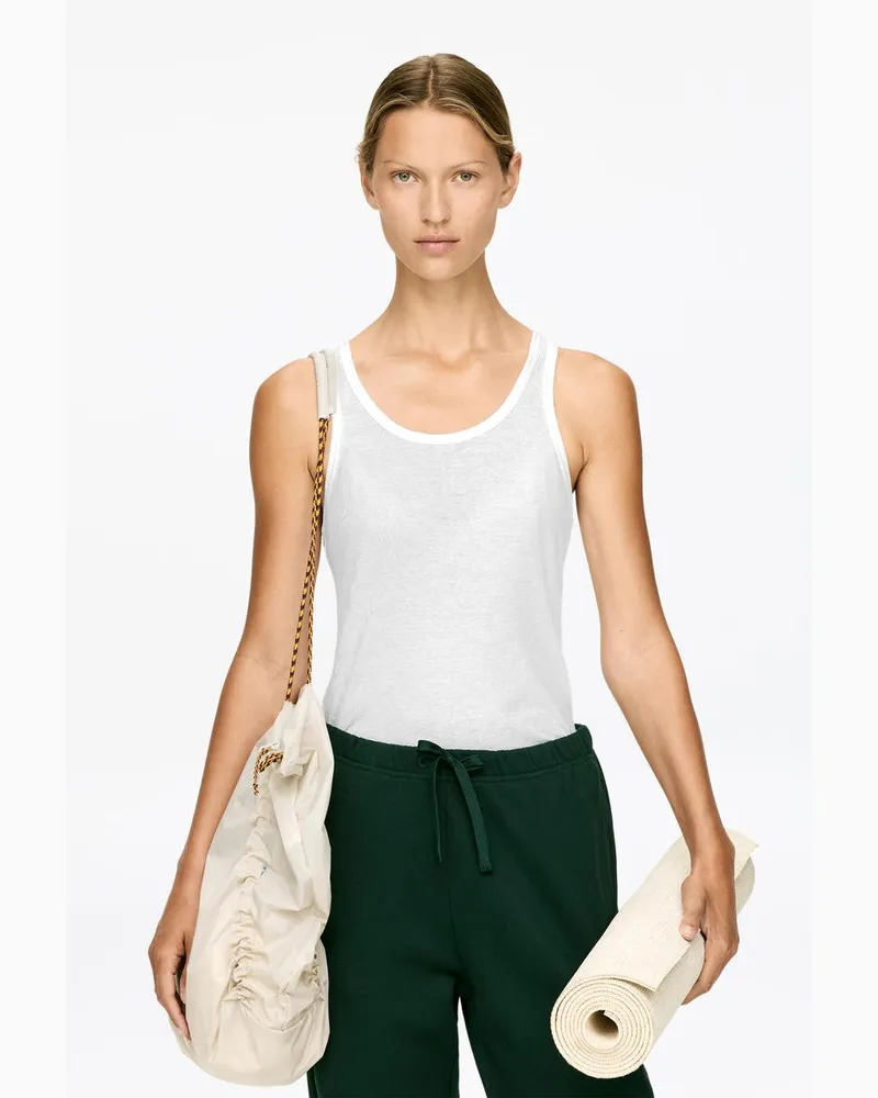 Arket Tanktop Aus Durchsichtiger Baumwolle -Weiß Weiß