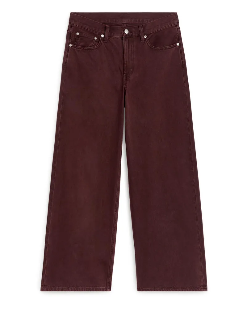 Arket Cloud Loose Jeans Mit Weitem Bein - Rot Weinrot