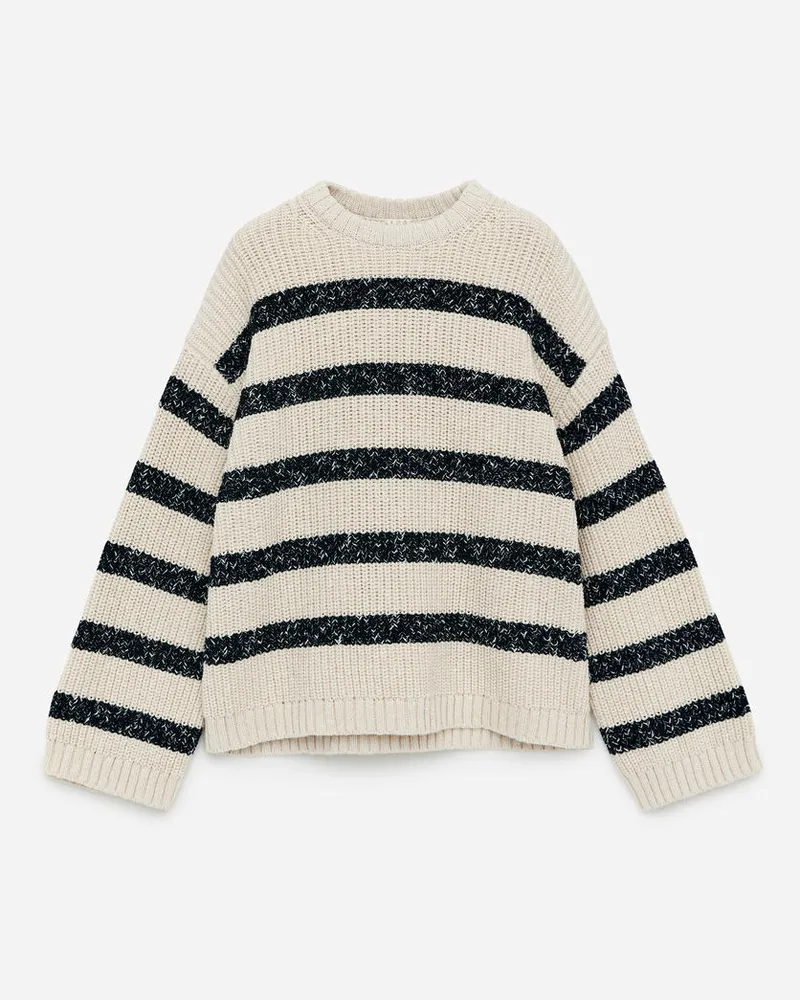Arket Baumwollstrickpullover - Beige|Schwarz|Mehrfarbig Beige