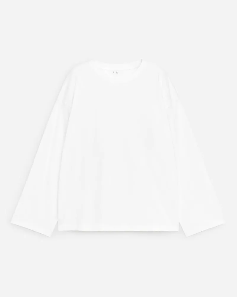 Arket Oversized-T-Shirt Mit Langen Ärmeln -Weiß Weiß