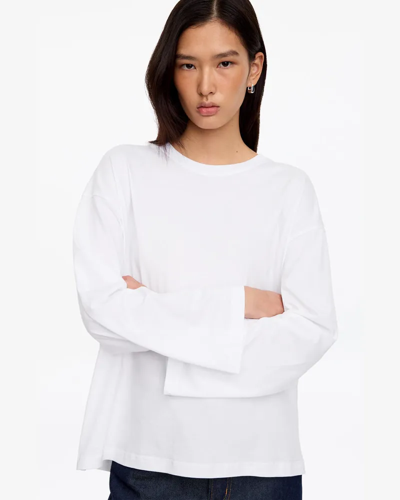 Arket Lockeres Langarmshirt -Weiß Weiß
