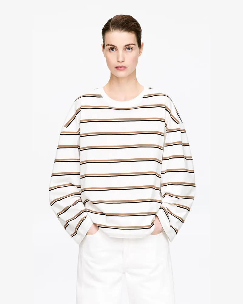 Arket Oversized-T-Shirt Mit Langen Ärmeln -Weiß Weiß