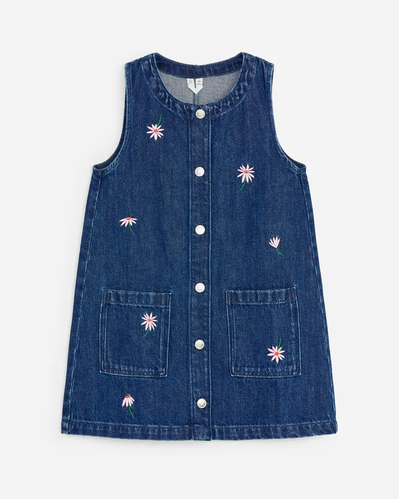 Arket Besticktes Denimkleid -Blau Blau