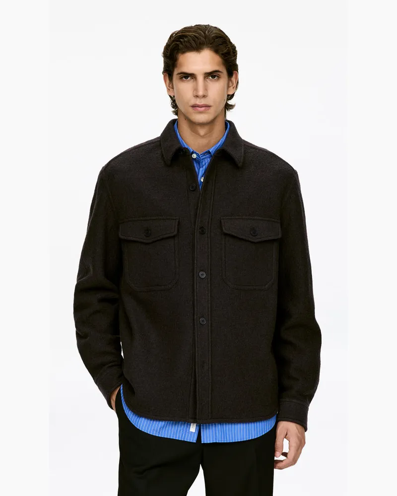 Arket Bouclé-Overshirt Aus Wolle -Braun Braun