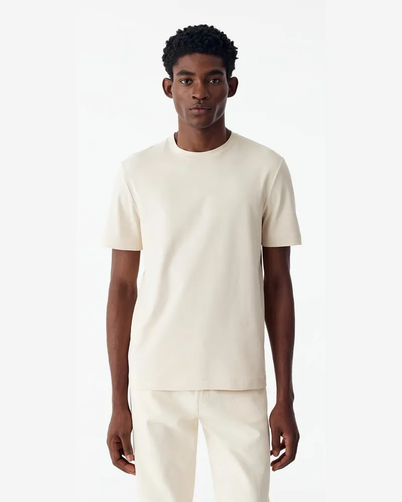 Arket Interlock-T-Shirt Mit Normaler Passform -Weiß Weiß