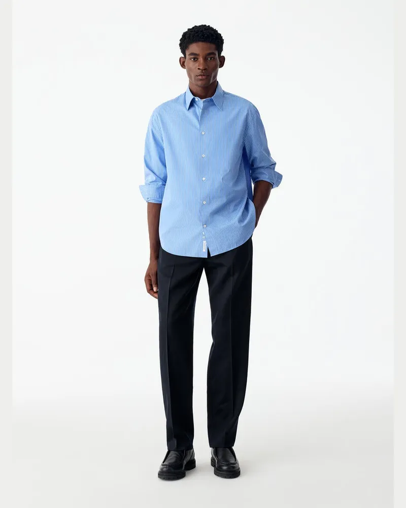 Arket Wollhose Mit Schmaler Passform -Blau Blau