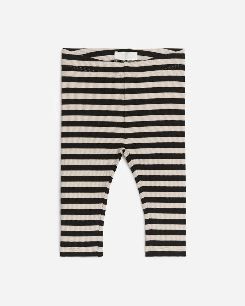 Arket Gerippte Leggings - Beige|Schwarz|Mehrfarbig Schwarz