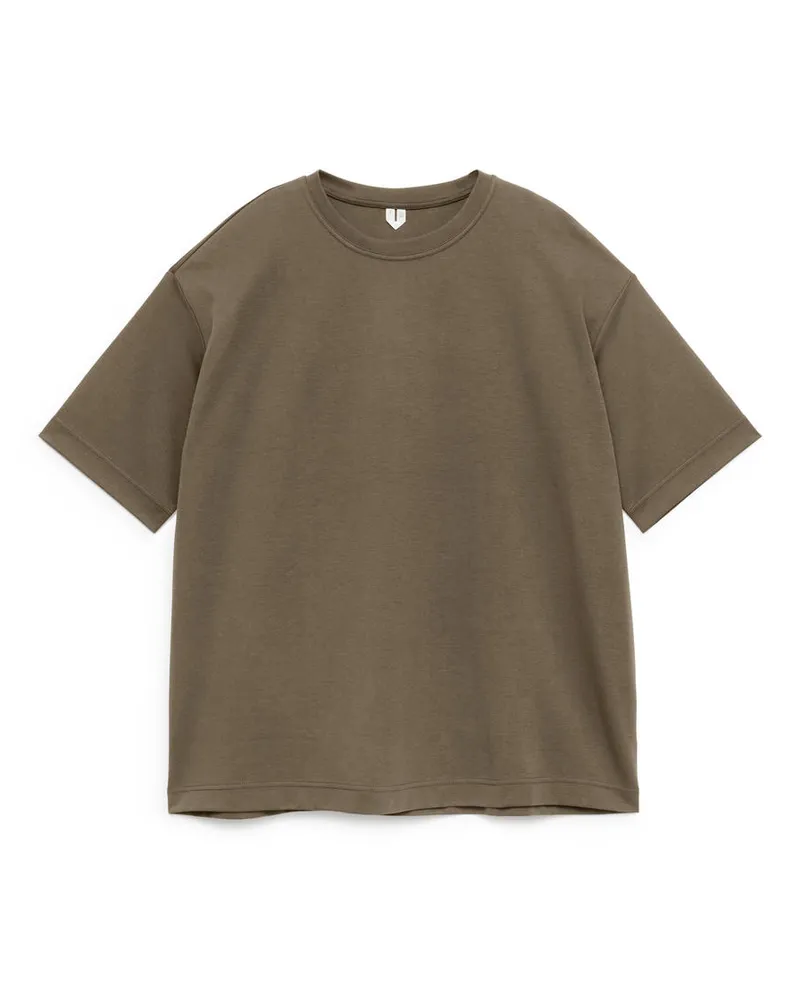 Arket Opal Interlock-T-Shirt - Beige Dunkles