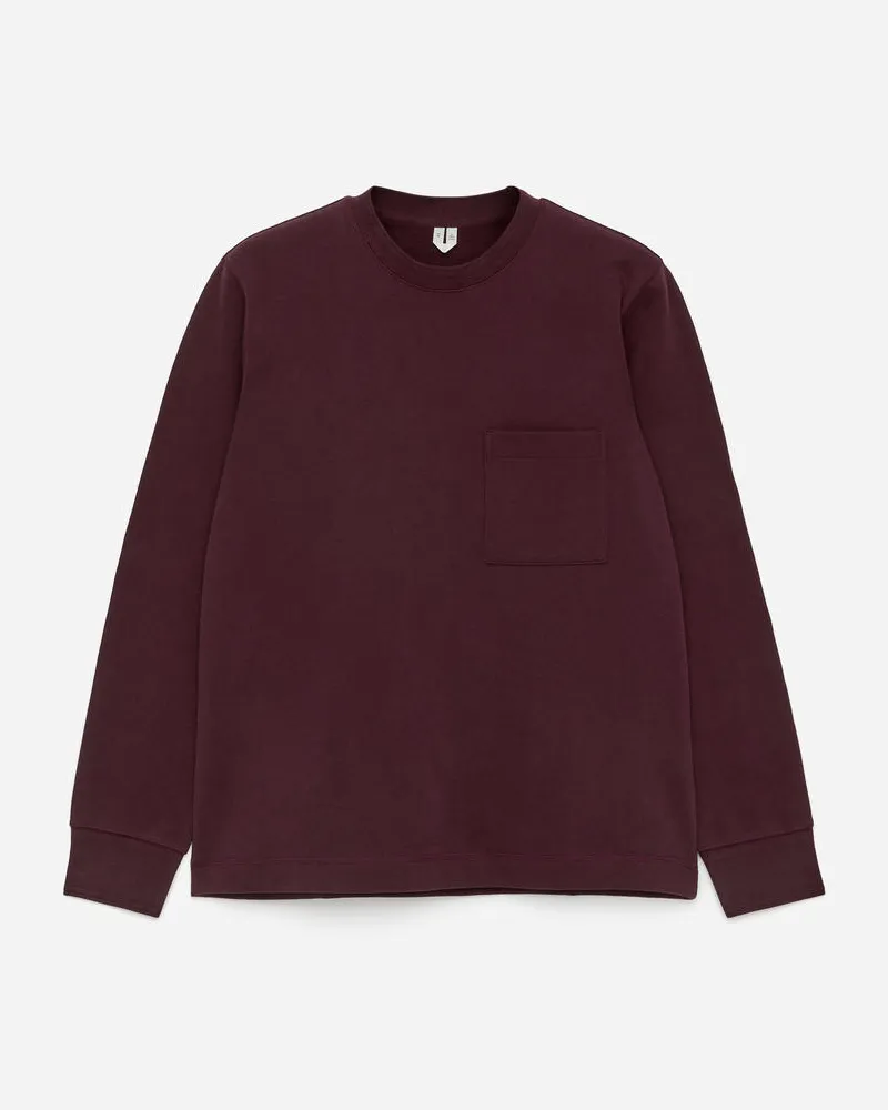 Arket Gerades Sweatshirt - Rosa Weinrot