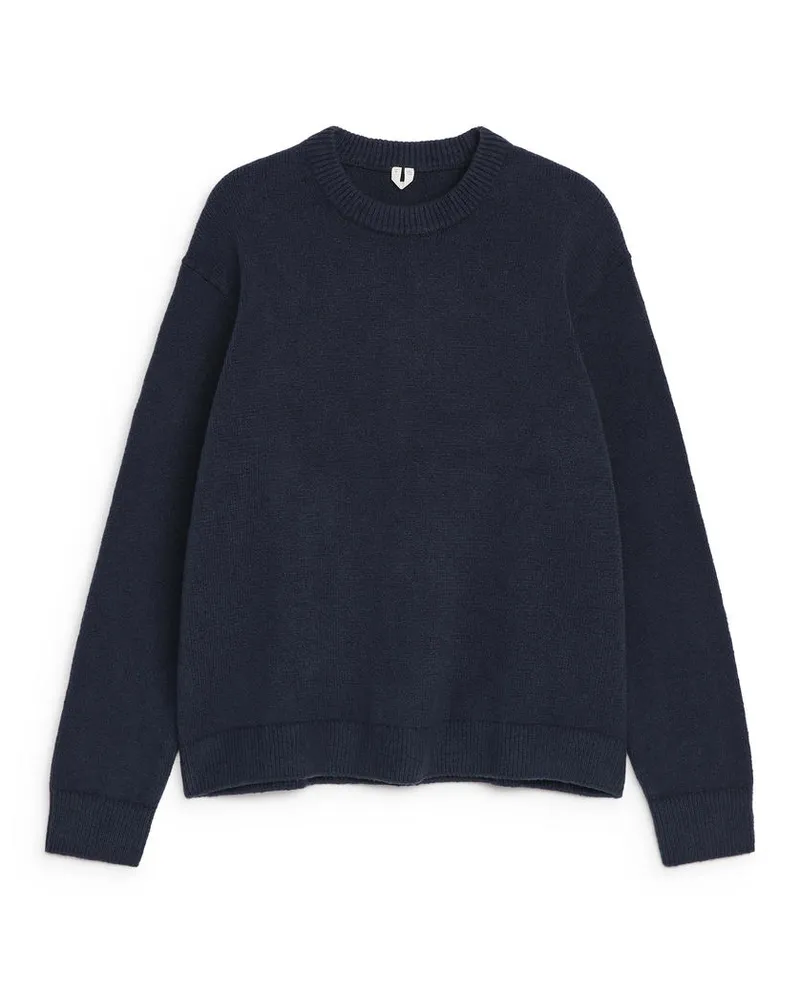 Arket Pullover Aus Baumwollmix - Blau Dunkelblau