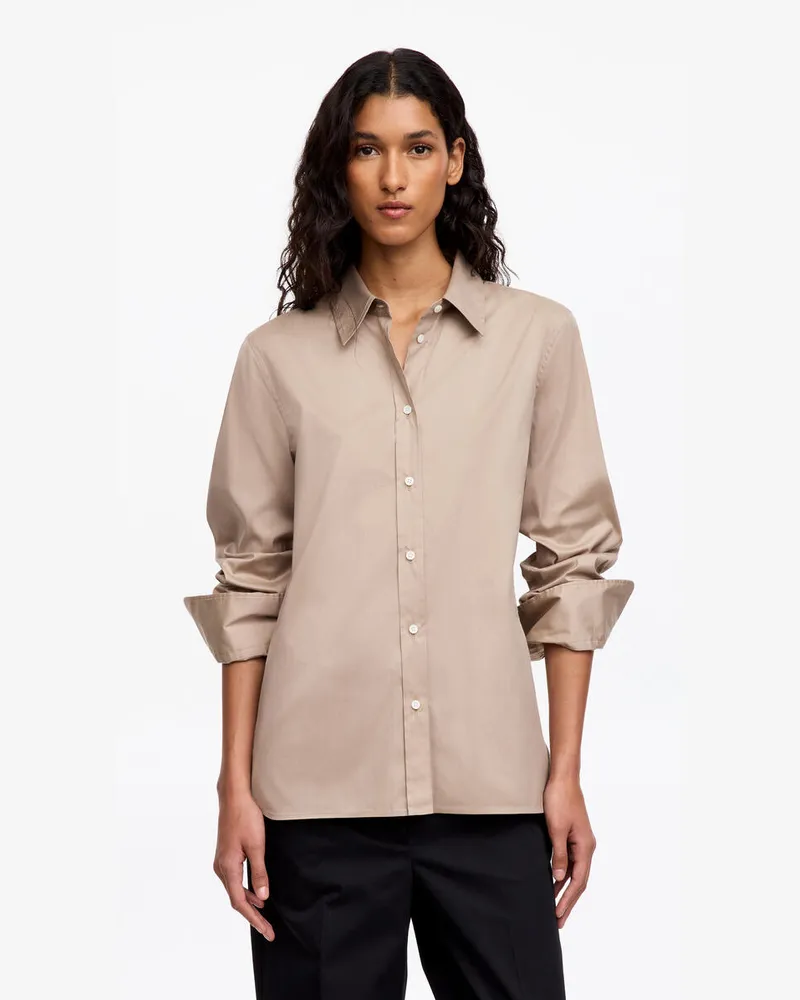 Arket Schmales Hemd Aus Baumwolle Mit Stretch -Beige Beige