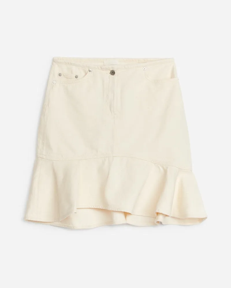 Arket Jeansrock Mit Schößchen -Weiß Weiß