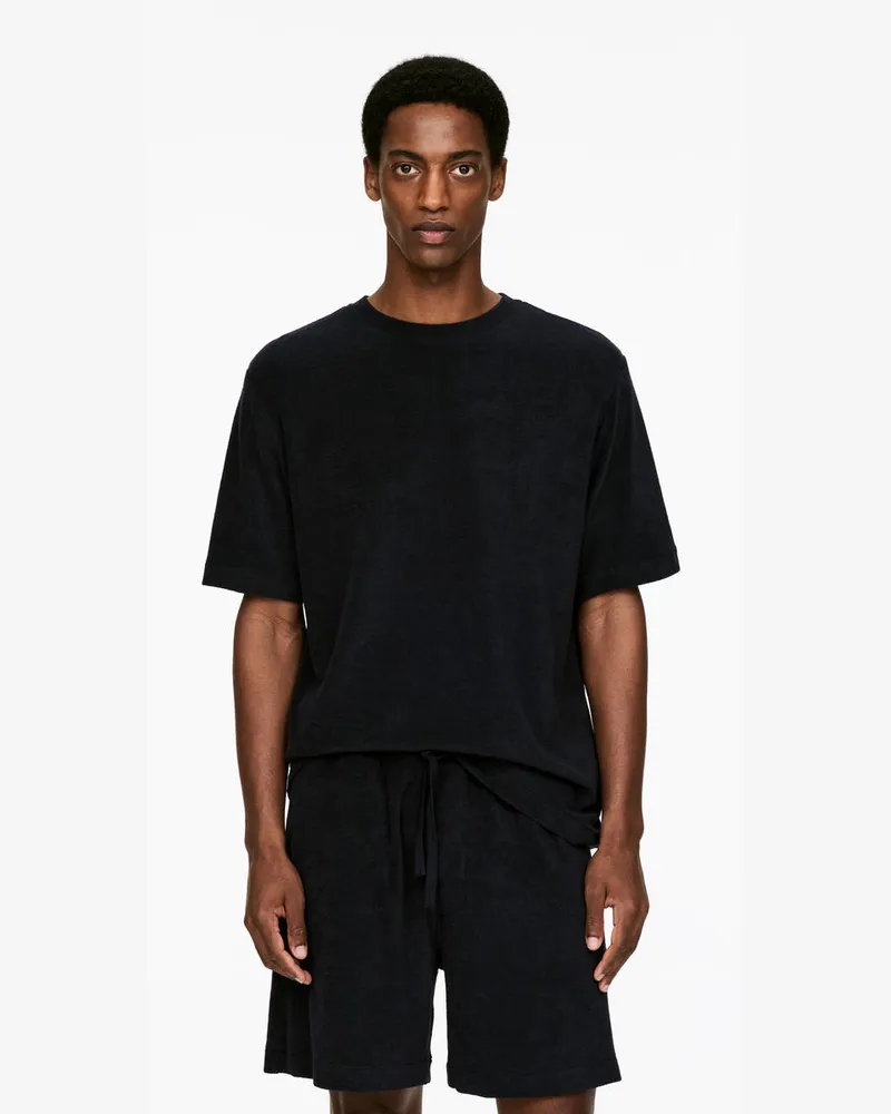 Arket T-Shirt Aus Baumwollfrottee -Schwarz Schwarz
