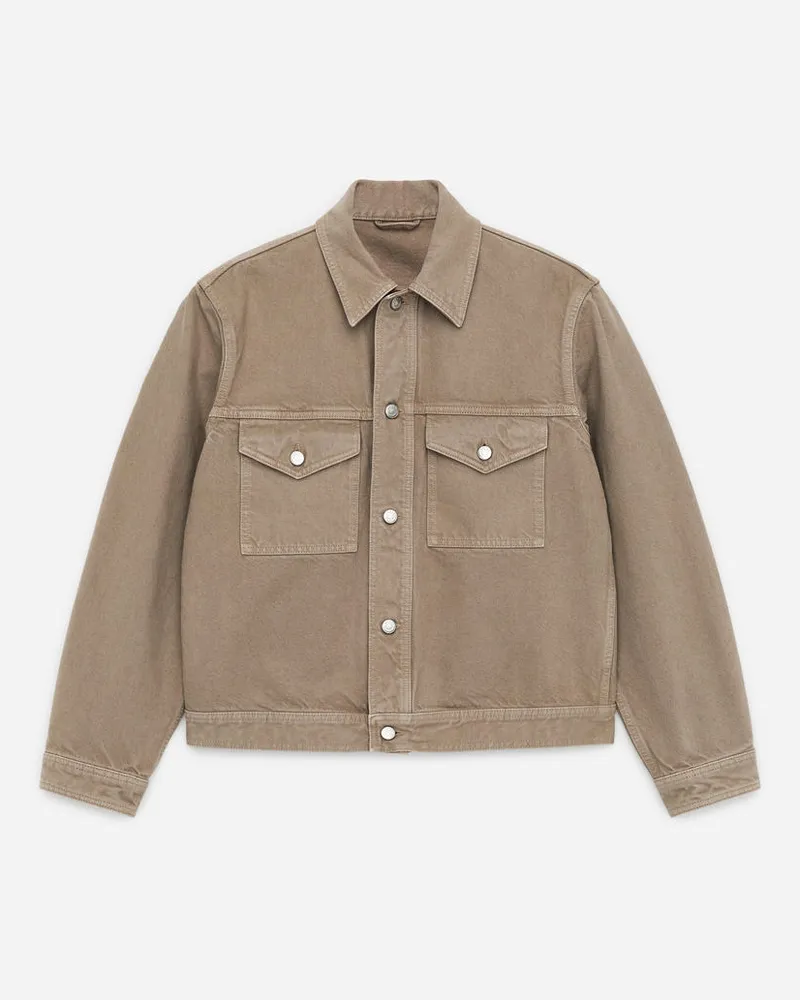 Arket Stückgefärbte Denimjacke - Beige Lehm