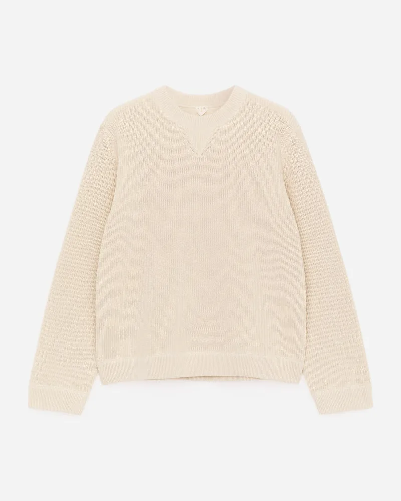 Arket Pullover Aus Baumwolle Und Leinen -Weiß Weiß