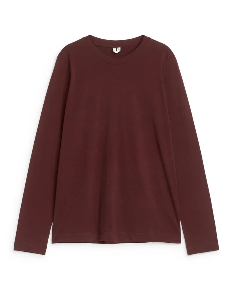 Arket Iris Leichtes T-Shirt - Rot Dunkelrot