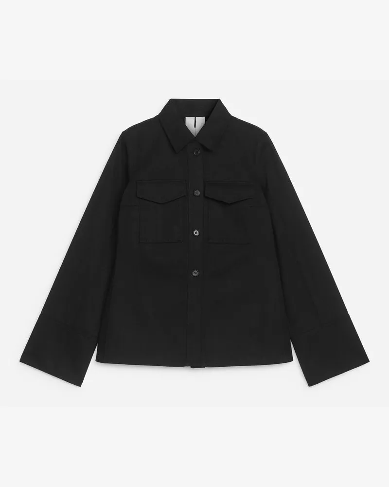 Arket Taillierte Jeansjacke -Schwarz Schwarz
