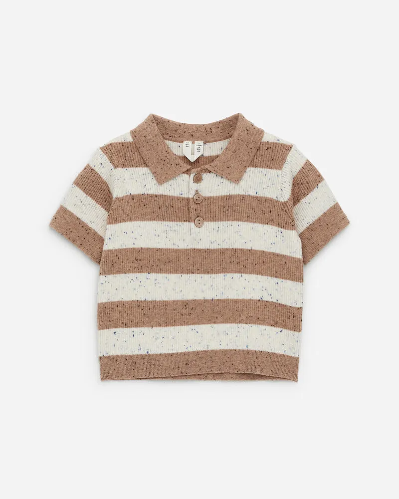 Arket Rippstrick-Poloshirt - Beige|Weiß|Mehrfarbig Cremeweiß