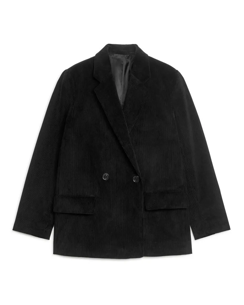 Arket Zweireihiger Cordblazer - Schwarz Schwarz