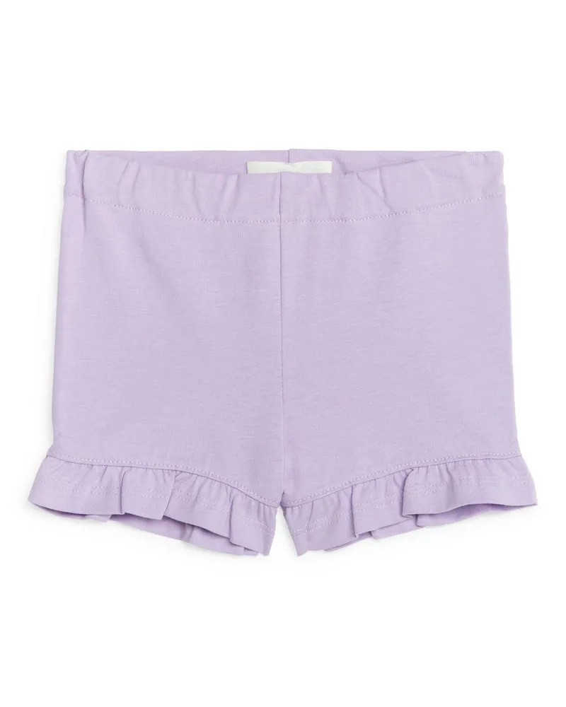 Arket Gerüschtes Jersey-Shorts - Lila Lila