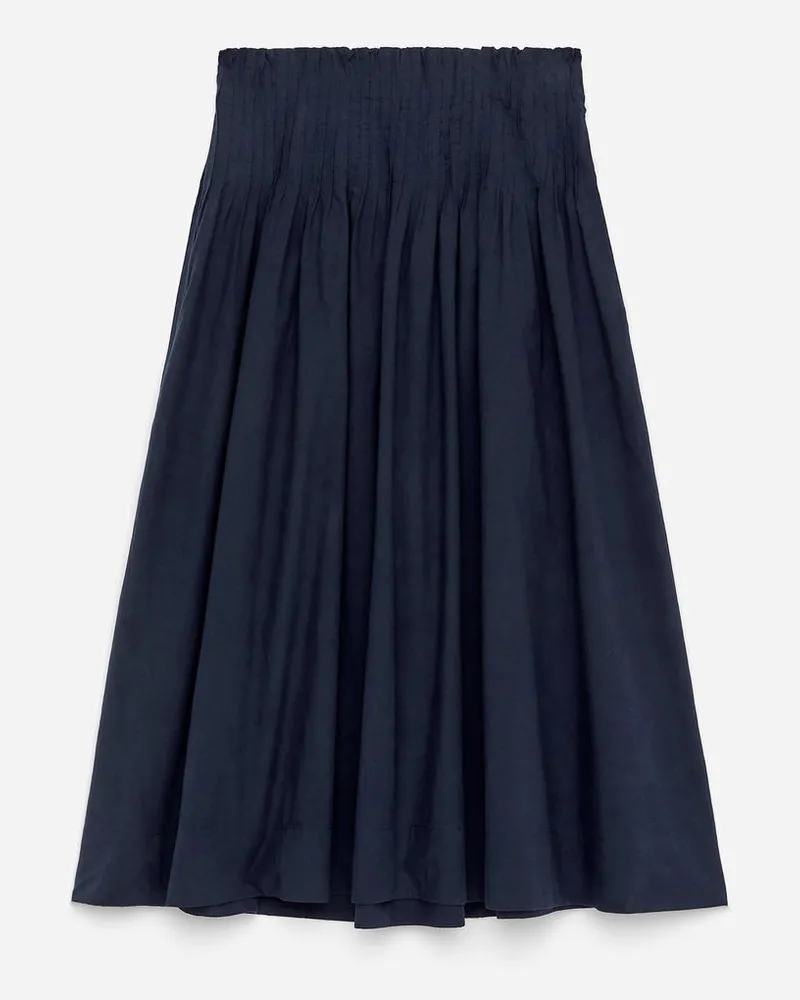 Arket Baumwollrock Mit Biesen - Blau Dunkelblau