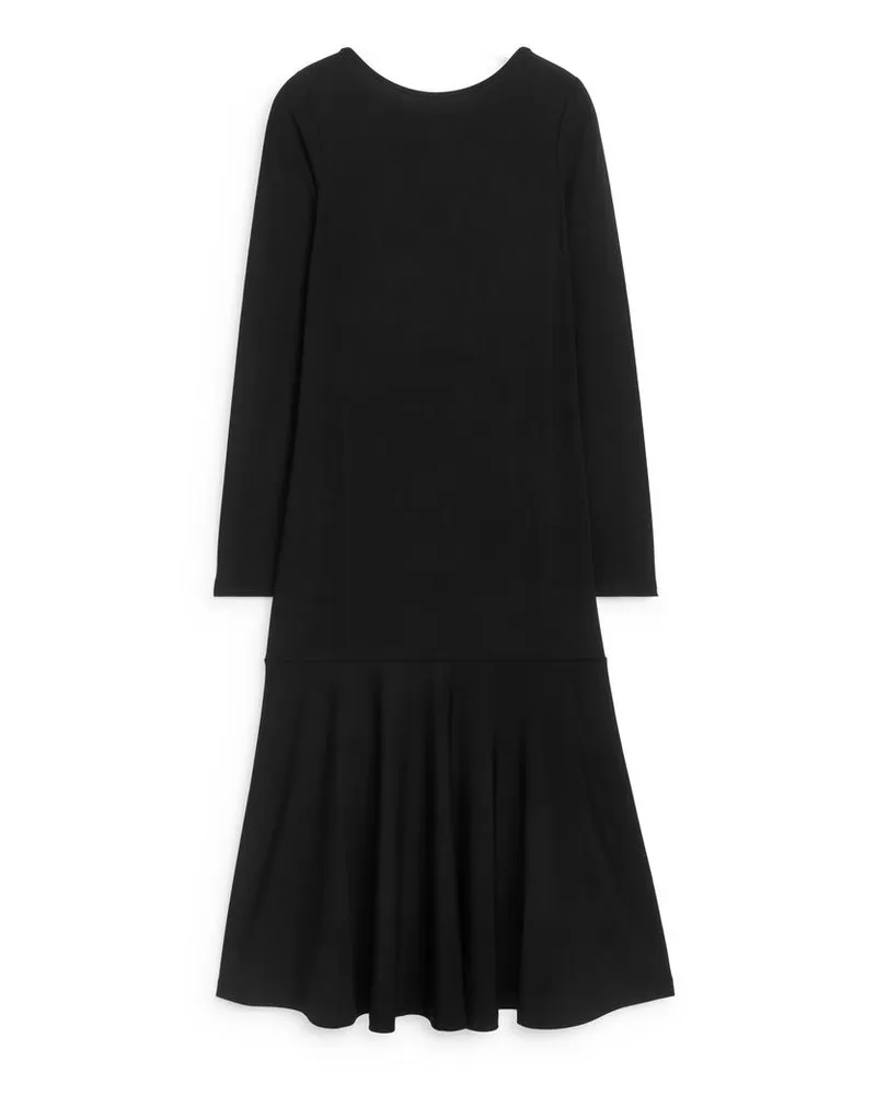 Arket Midi-Jerseykleid - Schwarz Schwarz