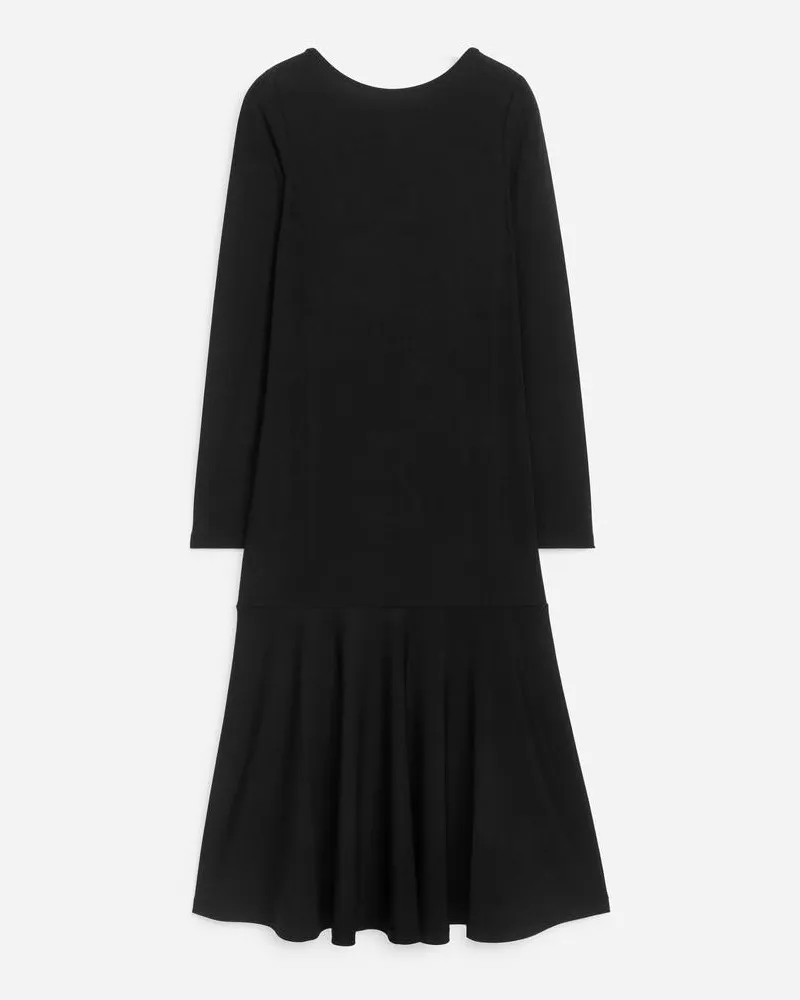 Arket Midi-Jerseykleid -Schwarz Schwarz