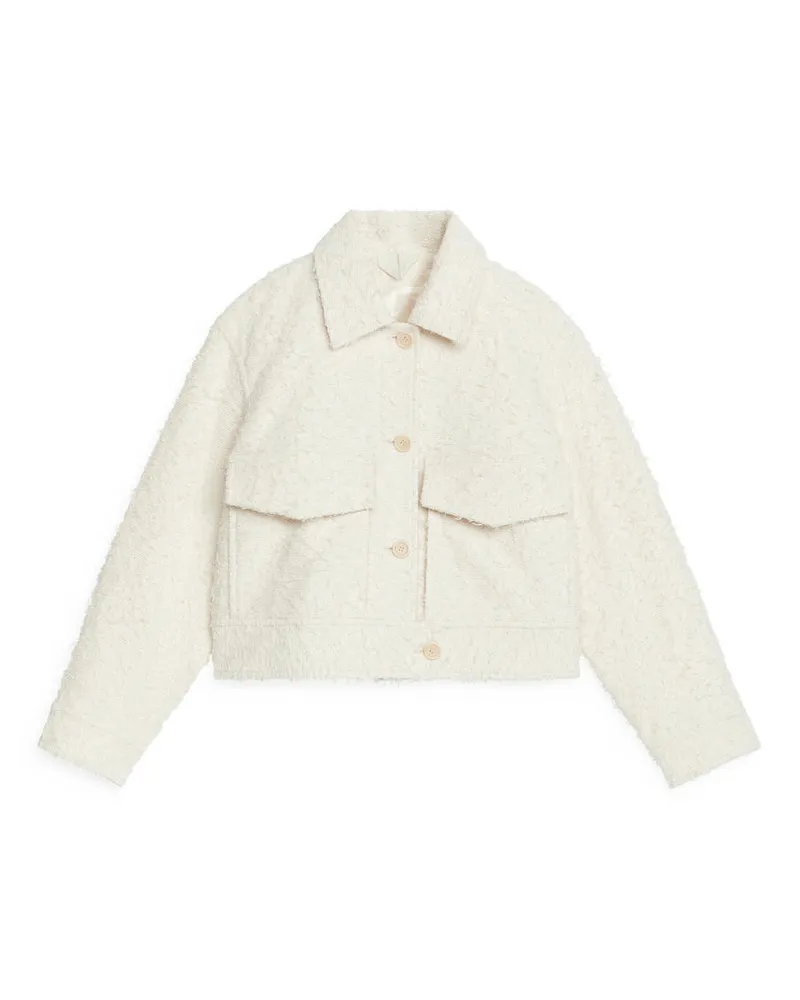 Arket Strukturierte Jacke - Beige|Weiß Hellbeige