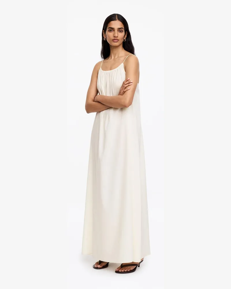 Arket Strandkleid Aus Lyocell Und Baumwolle -Weiß Weiß