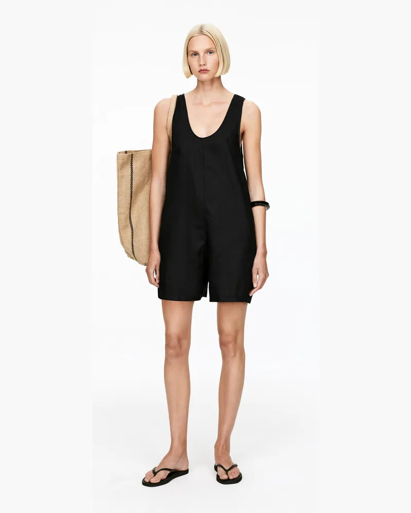 Arket Playsuit Aus Leinen -Schwarz Schwarz
