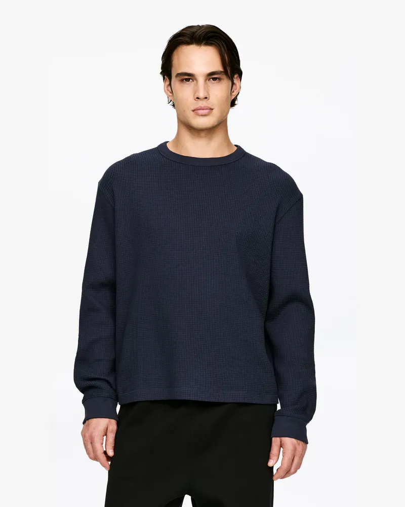 Arket Langarmshirt Mit Waffelstruktur -Blau Blau