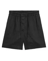 Arket Leinenshorts mit Schnürung Schwarz