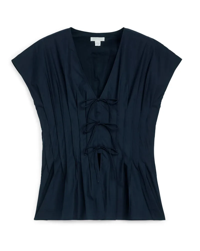 Arket Top Mit Schnürdetail -Blau Blau