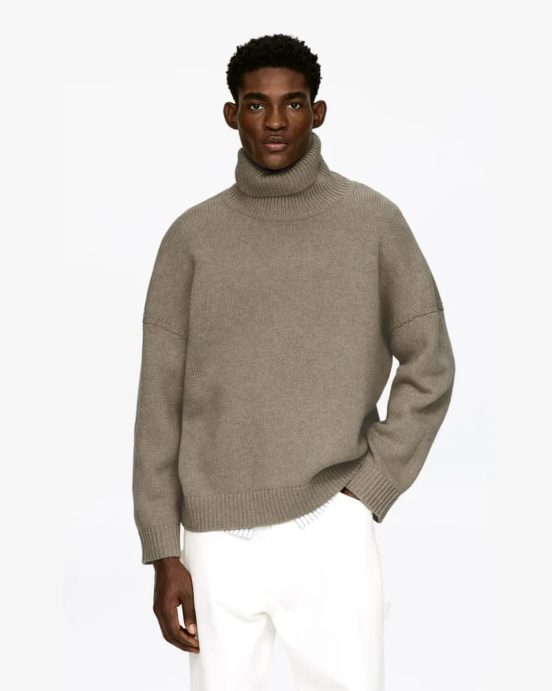 Arket Rollkragenpullover Aus Wolle -Beige Beige