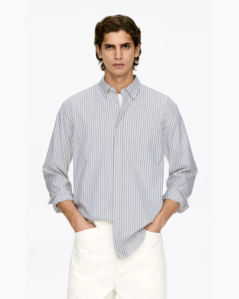 Arket Legeres Popeline-Hemd -Grau Grau