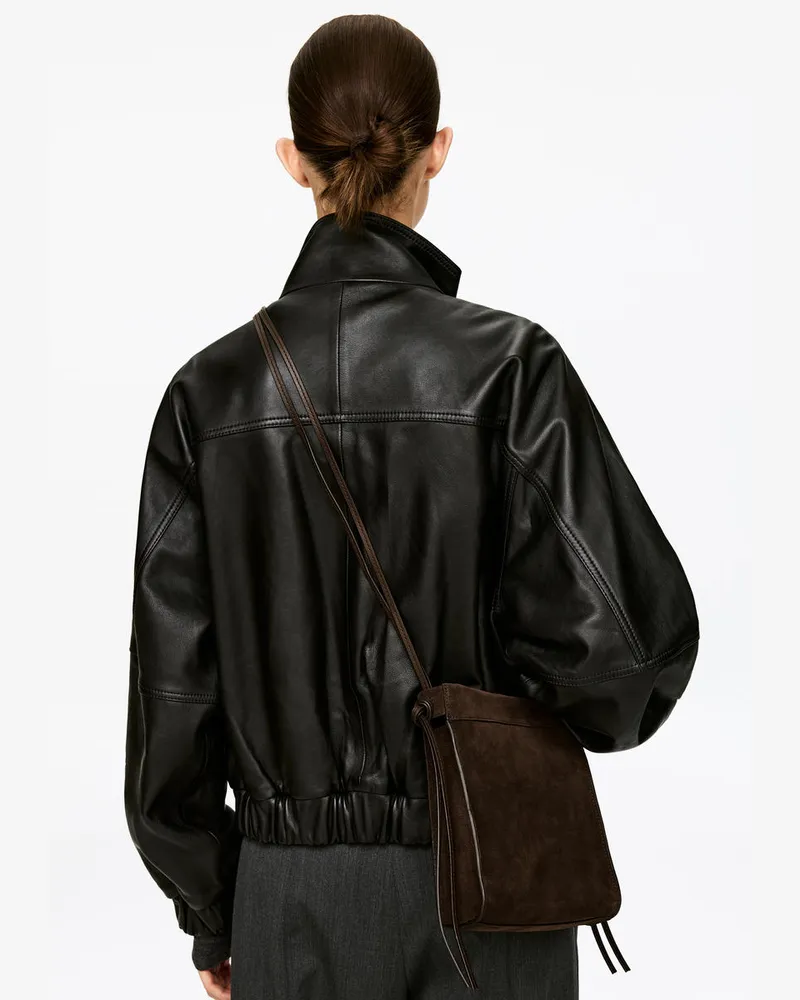 Arket Umhängetasche Aus Veloursleder -Braun Braun