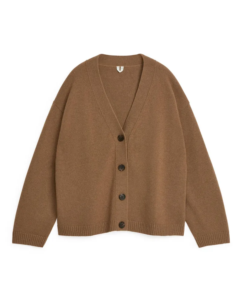 Arket Strickjacke Aus Kaschmir Und Wolle - Braun Dunkles