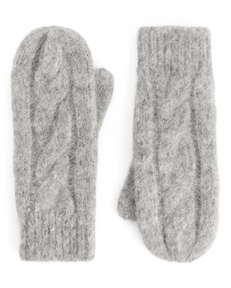 Arket Fäustlinge Aus Alpakawolle Und Wolle -Grau Grau
