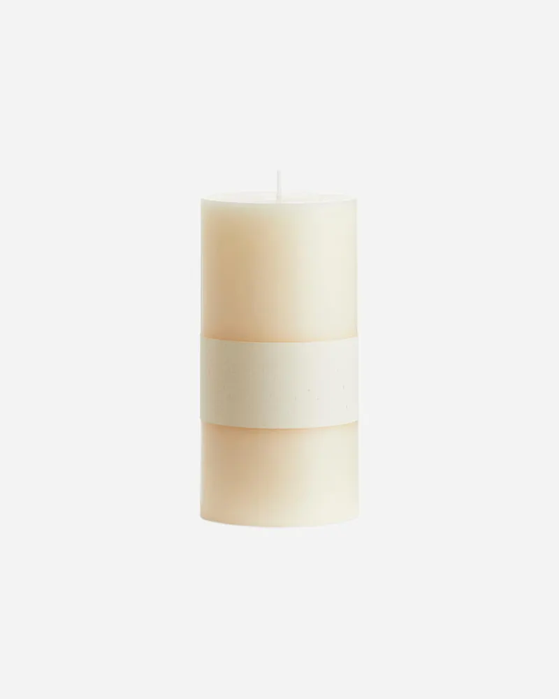 Arket Stumpenkerze, 15 Cm - Weiß Cremeweiß