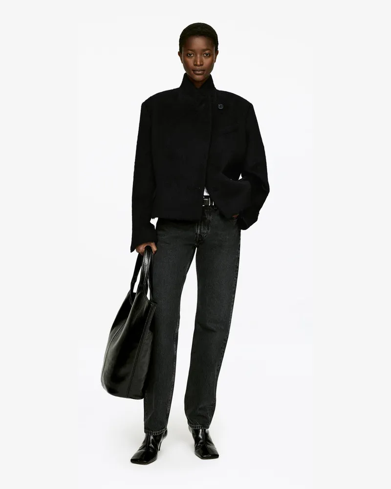 Arket Jacke Aus Wolle Und Alpakawolle -Schwarz Schwarz