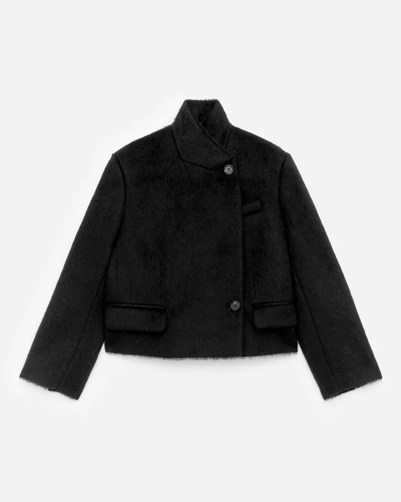 Arket Jacke Aus Wolle Und Alpakawolle -Schwarz Schwarz