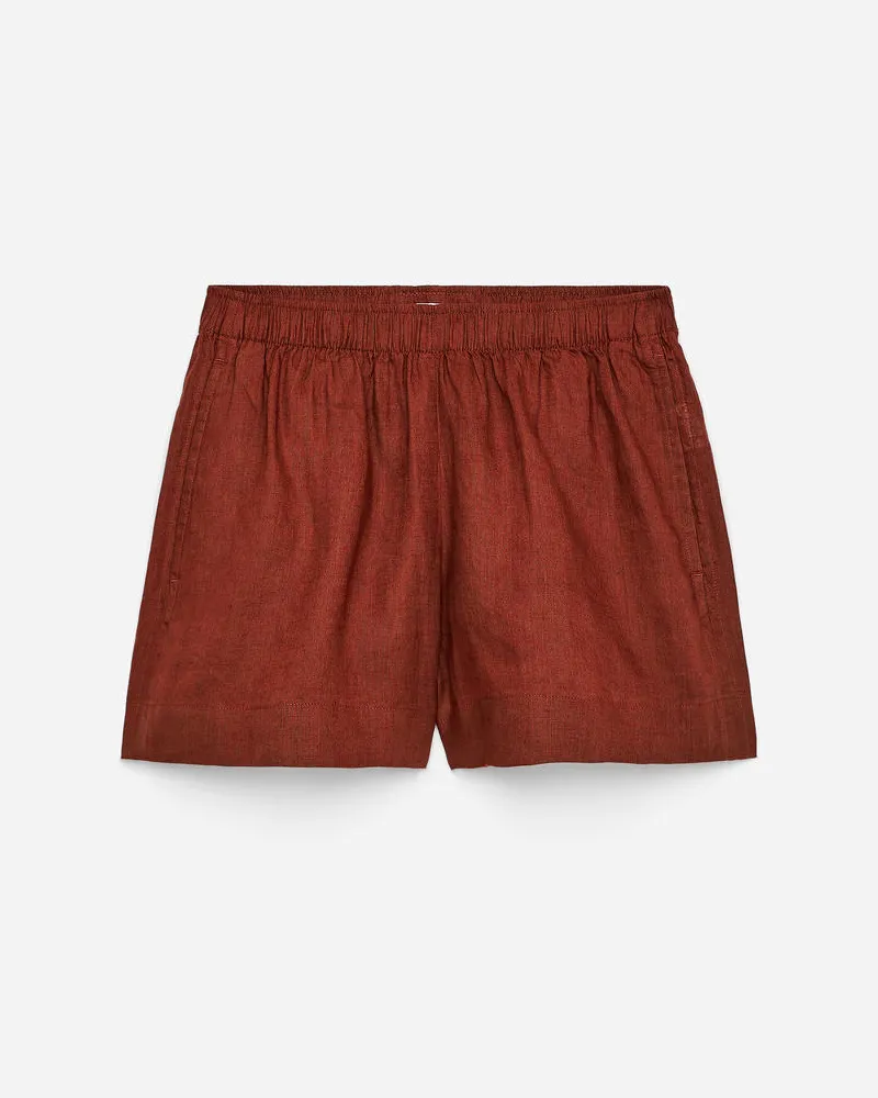 Arket Leinen-Shorts - Orange Rostrot