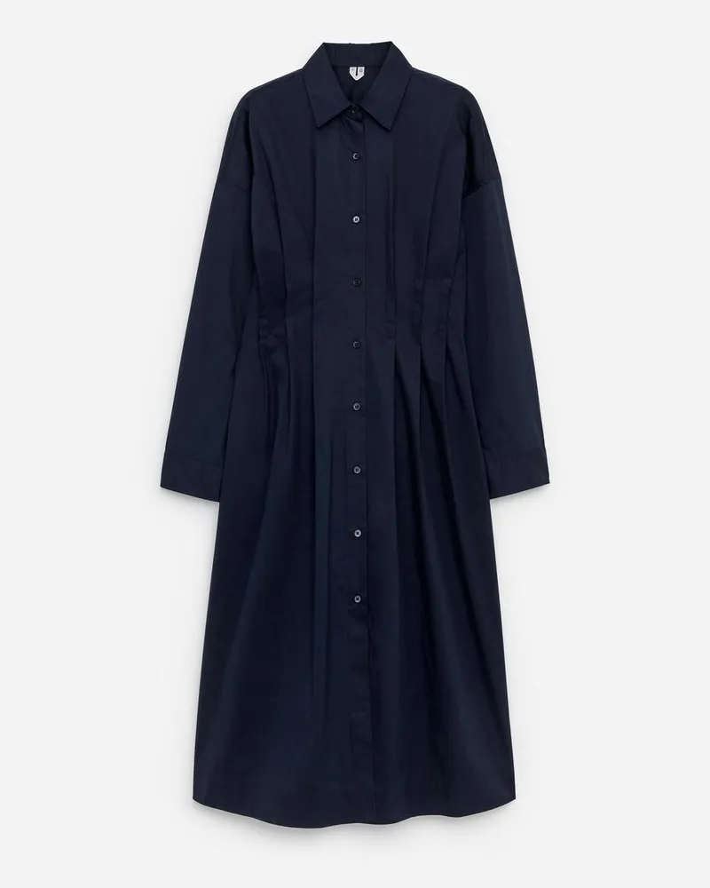 Arket Hemdkleid Mit Falten -Blau Blau