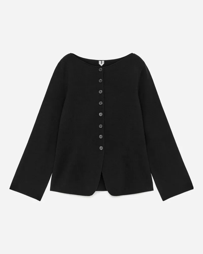 Arket Strickjacke Aus Merinowolle -Schwarz Schwarz