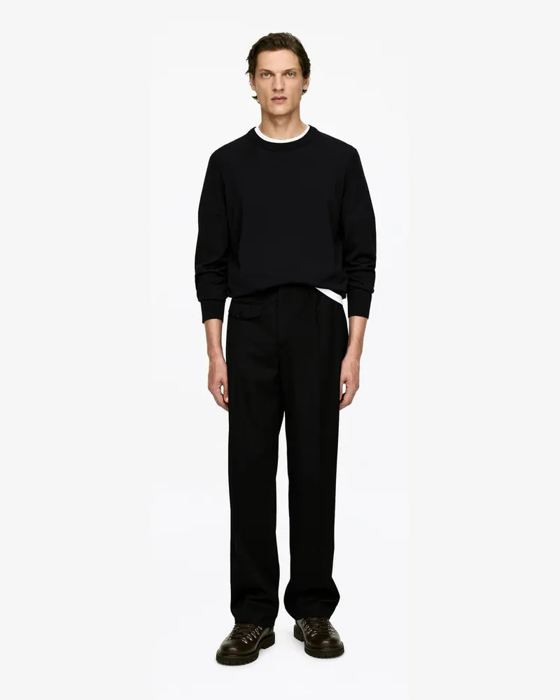 Arket Hose Aus Wollmischung -Schwarz Schwarz