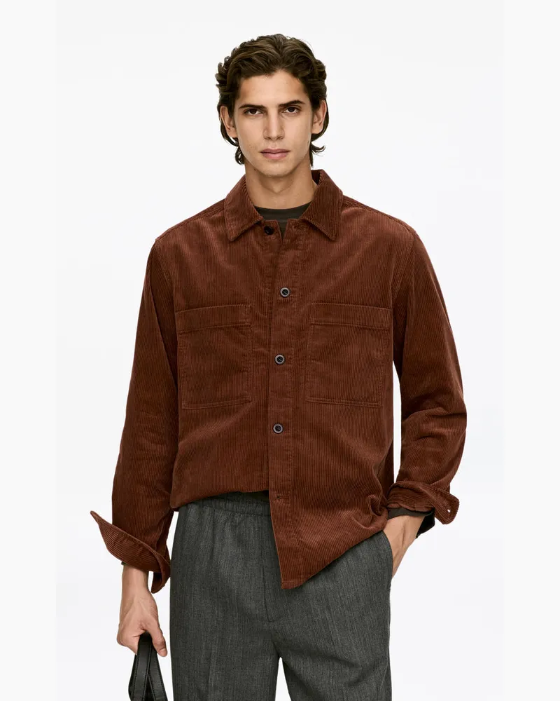 Arket Overshirt Aus Cord -Braun Braun