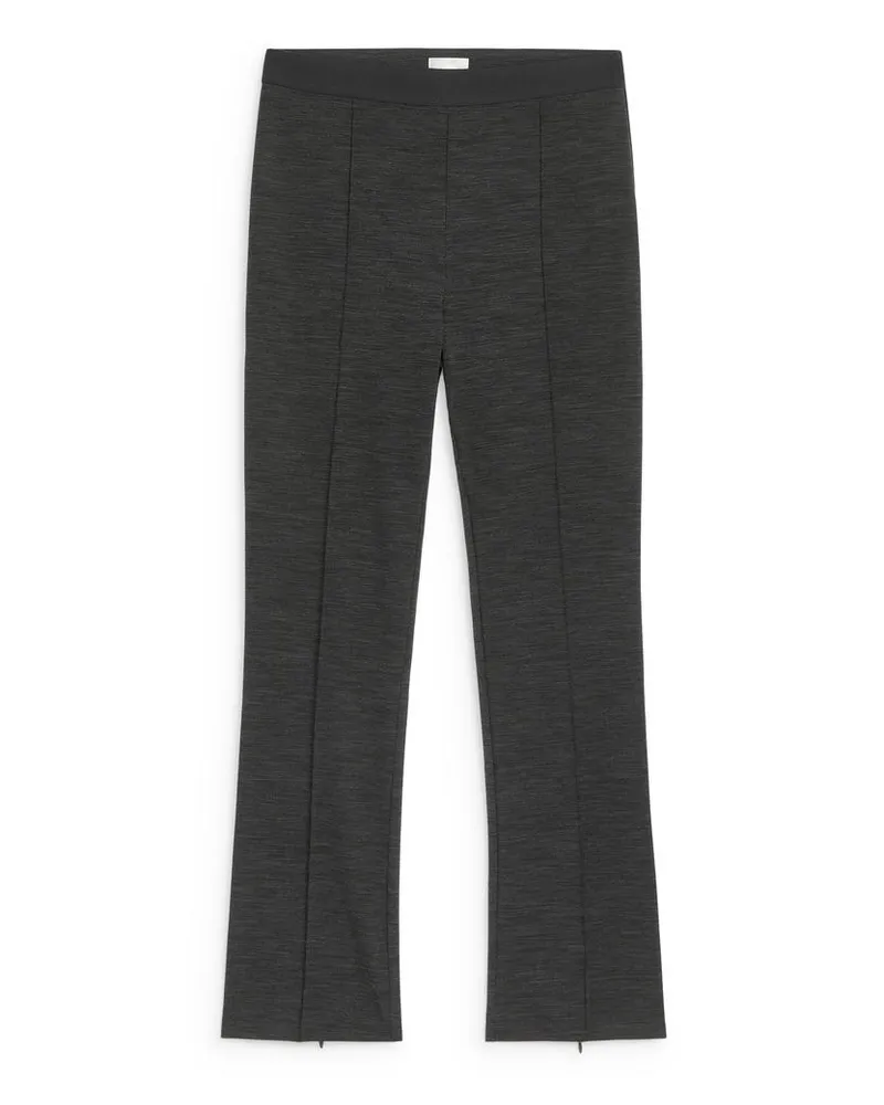 Arket Stretchhose Mit Reißverschluss-Detail - Grau Dunkelgrau