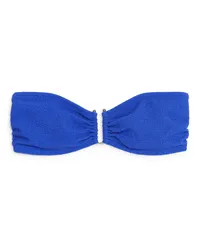 Arket Texturiertes Bandeau-Bikinioberteil Blau