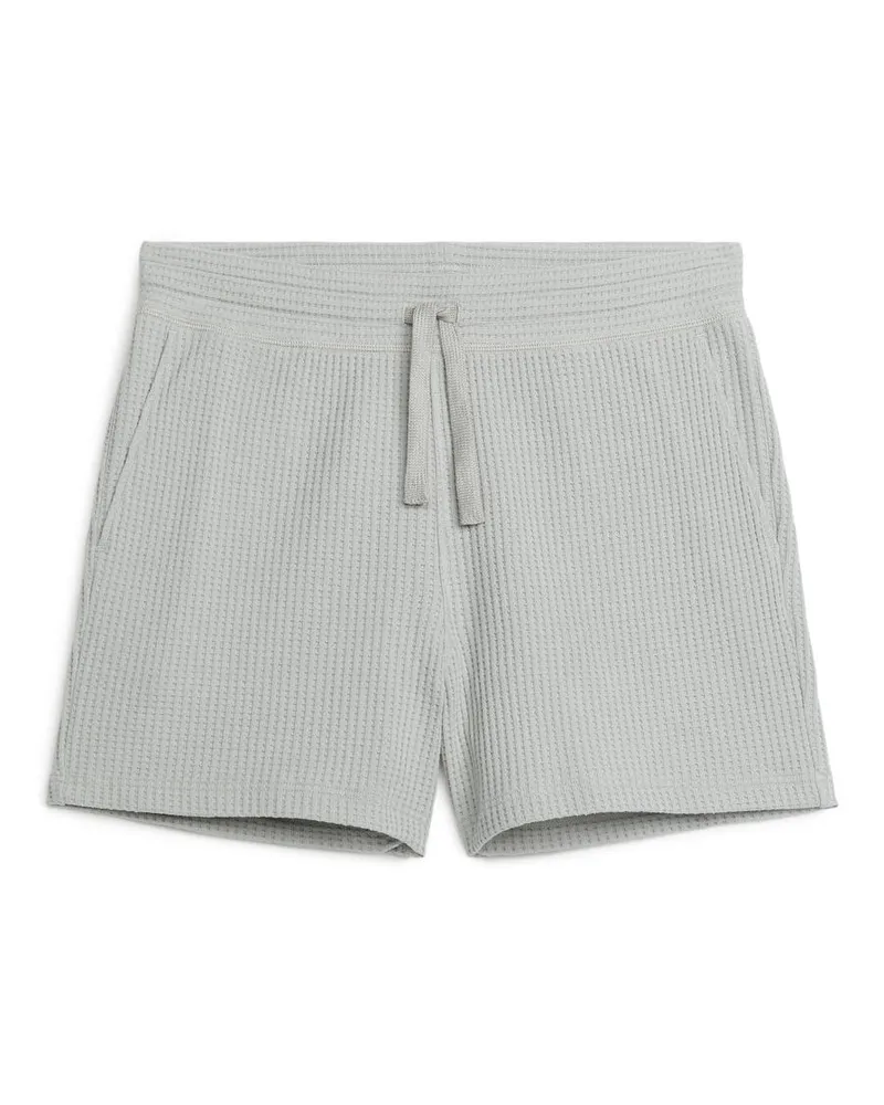 Arket Baumwollshorts Mit Waffelmuster - Grau Grau